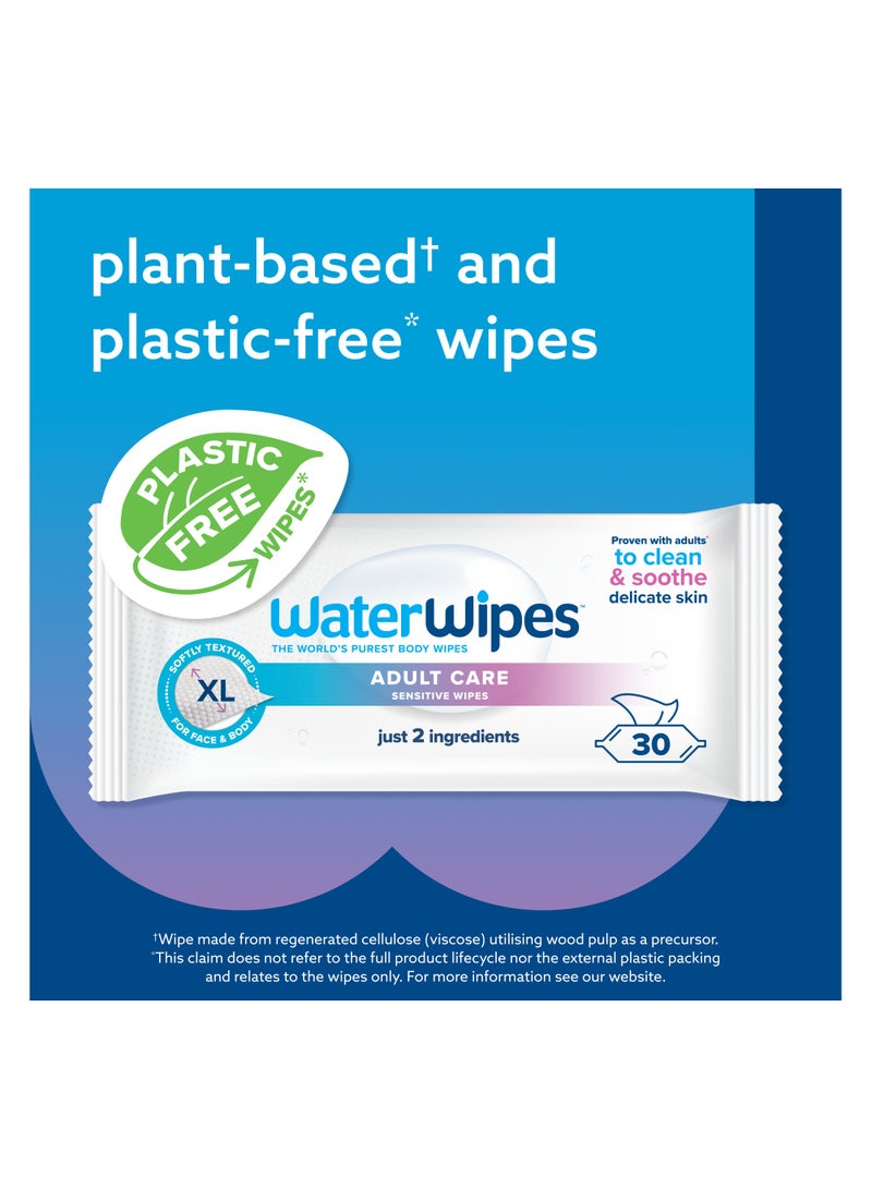 ووتر وايبس Adult Care Sensitive Wipes Extra Large, Water-Based Wet Wipe, Designed for All Over Cleansing - Image 4