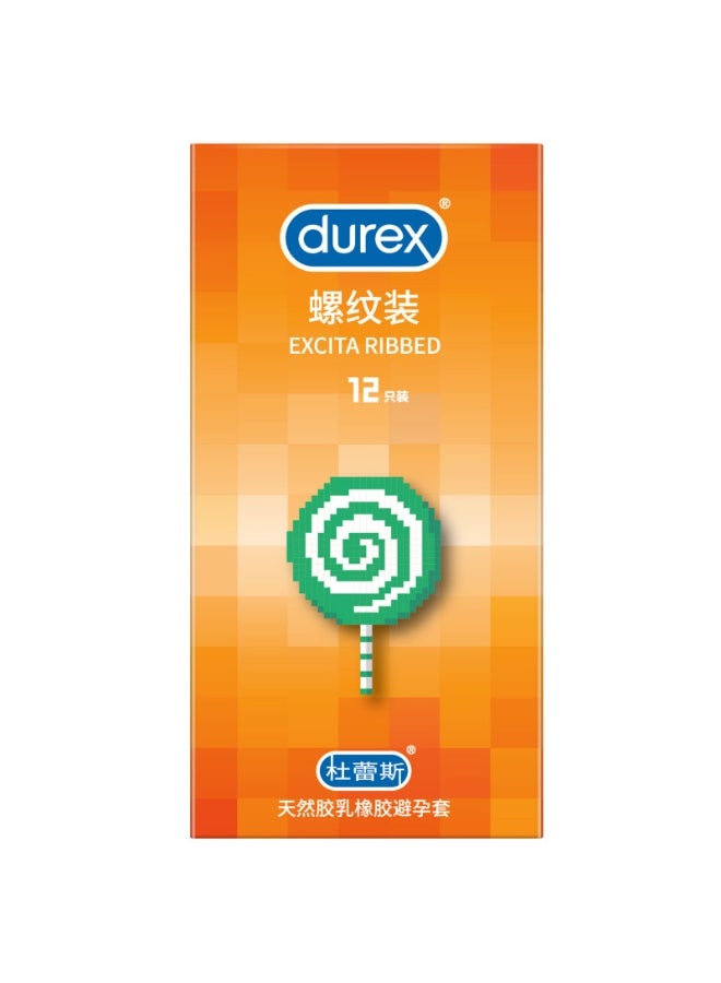 Durex Natural Latex Ribbed Condoms for Enhanced Sensation - 12 Pack​ - Image 1