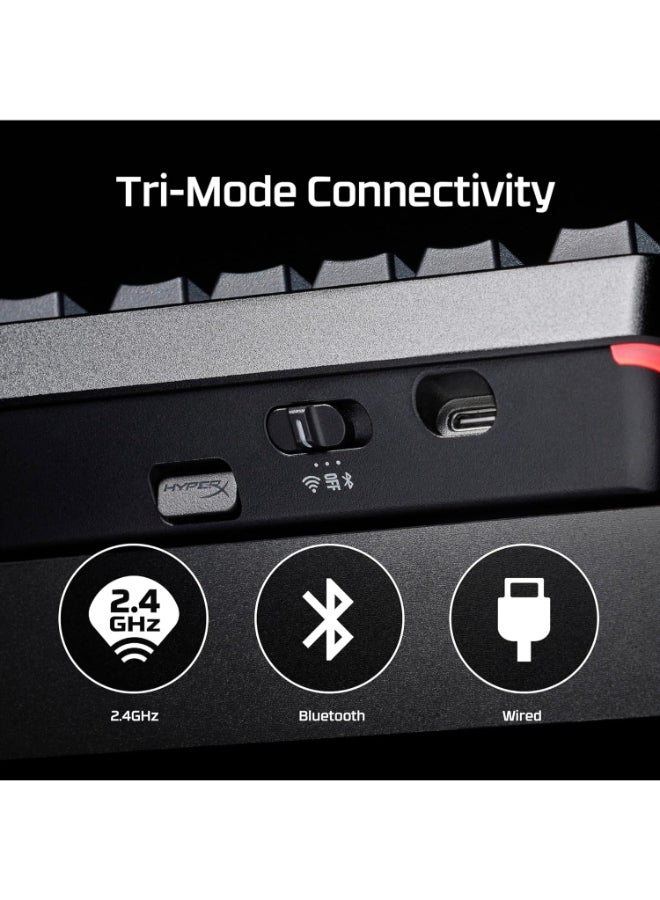 هايبركس Alloy Rise 75 Wireless 75% Hot Swappable Mechanical Gaming Keyboard, PC, Up to 80 Hours Backlight On, Dual 2.4GHz Wireless and Bluetooth - Image 3