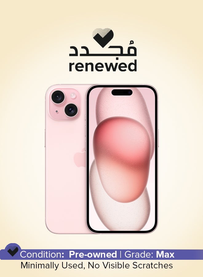 Apple Renewed - iPhone 15 Physical Dual Sim With FaceTime 128GB Pink 5G - Image 1