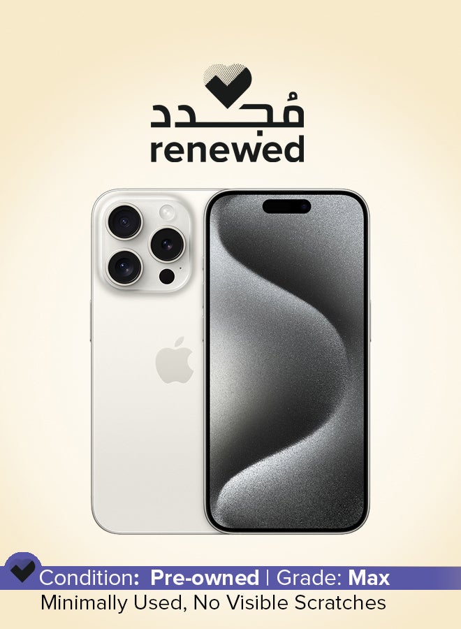 Apple Renewed - iPhone 15 Pro 256GB White Titanium 5G With Facetime - Physical Dual SIM Version - Image 1