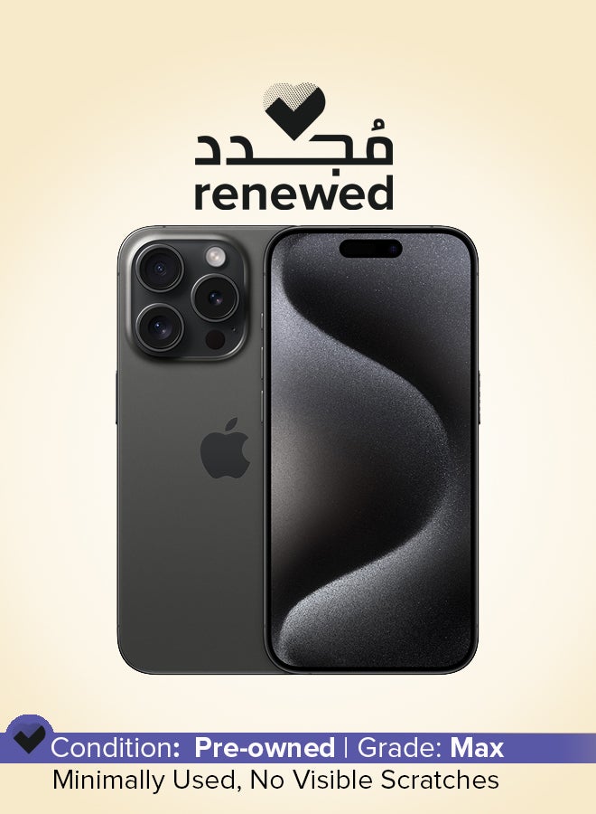 Apple Renewed - iPhone 15 Pro 256GB Black Titanium 5G With Facetime - Image 1