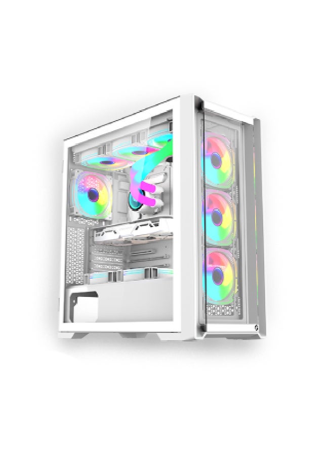 GameOn Gaming PC With Intel Core i5 12400F Processor/16GB RAM DDR5/1TB SSD/Nvidia GeForce  RTX 3050 Graphics/Windows 10 Pro+180Hz 24.5 Inch Monitor+RGB Keyboard+Mouse+Headset+Mousepad White - Image 1