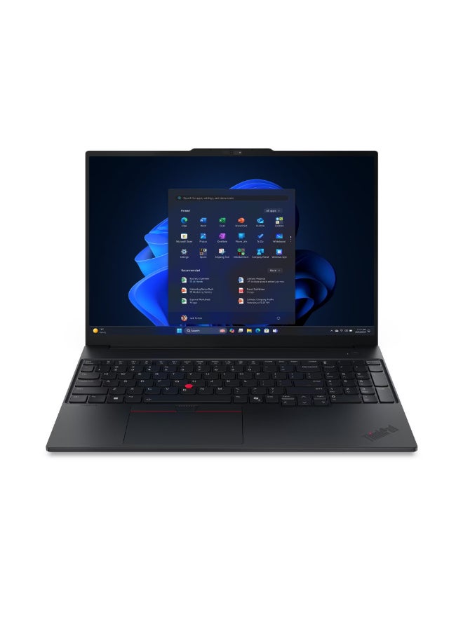 Lenovo ThinkPad E16 Laptop With 16 Inch WUXGA(1920X1200) Display,Core Ultra 7-255H Processor/16GB DDR5 RAM/512GB SSD/Intel lris Xe Graphics/DOS(Without Windows)/ English/Arabic Black  - Image 1