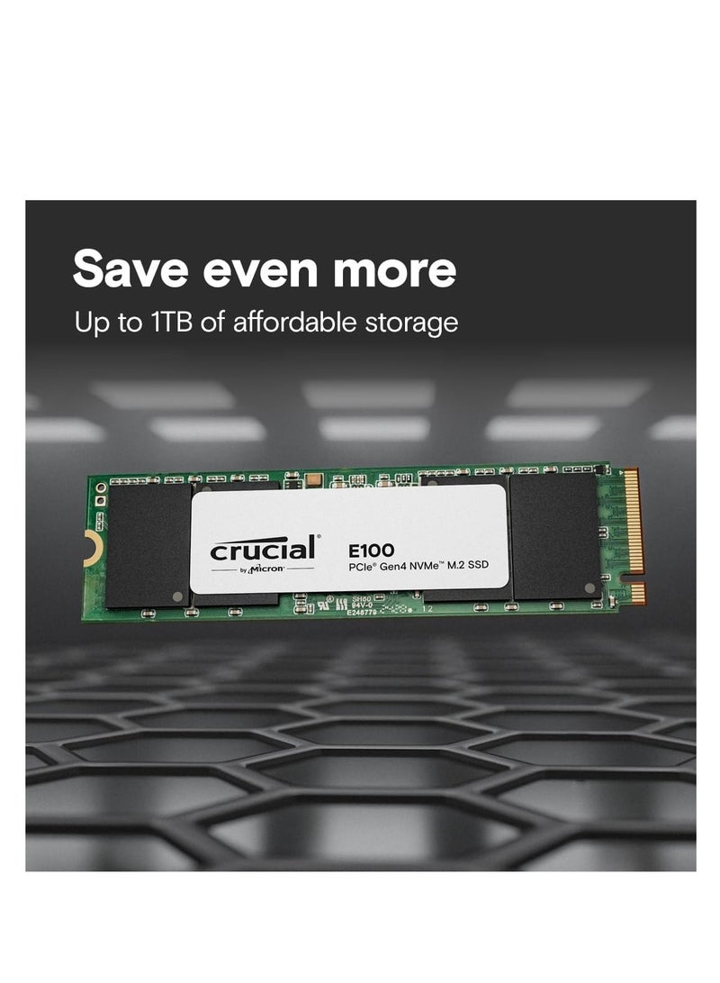 crucial E100 SSD M.2 NVMe PCIe Gen4 Internal SSD, Up to 4,700MB/s - 480 GB - Image 2