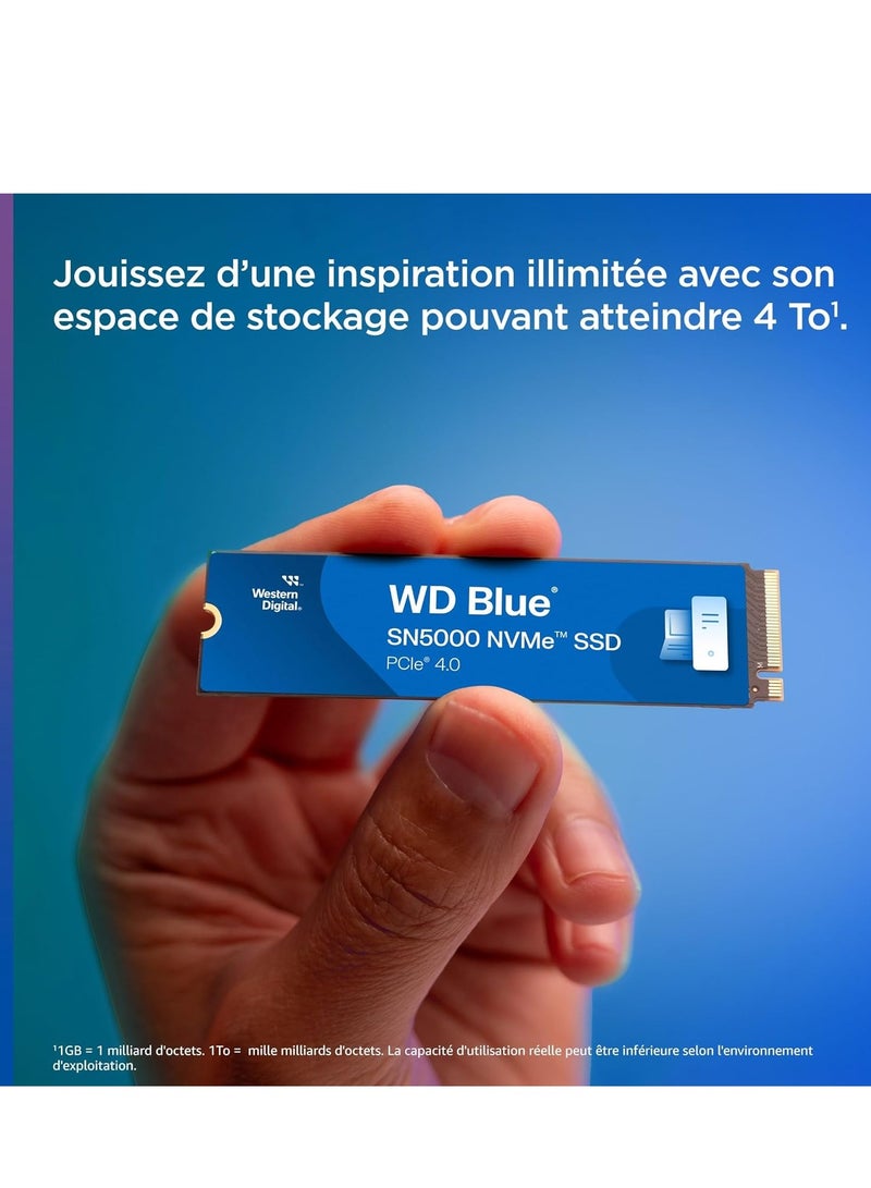 WD Blue SN5000 NVMe Internal Solid State Drive SSD - PCIe Gen 4.0, M.2 2280, Up to 5,150 MB/s - 2 TB - Image 3