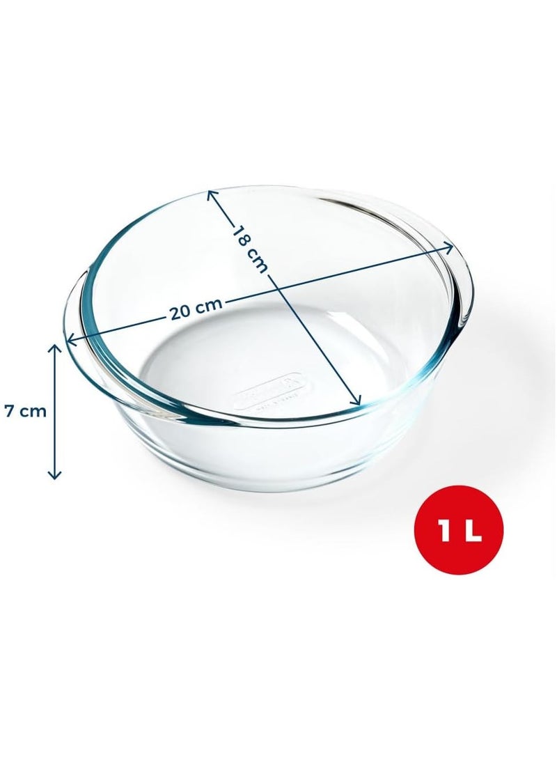 PYREX Air Fryer Round Dish 1L – Heat-Resistant Glass Bakeware for Healthy Cooking 1Liters - Image 3