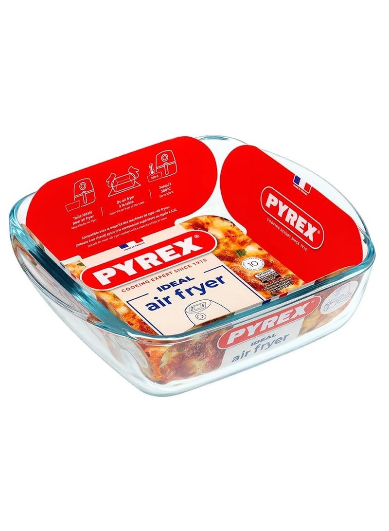PYREX Air Fryer Square Dish 1L – Compact Heat-Resistant Glass Bakeware for Air Fryer and Oven Use 1Liters  - Image 2
