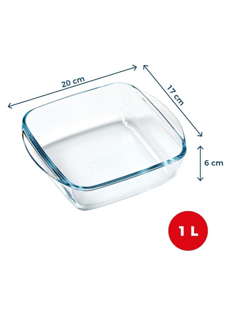 PYREX Air Fryer Square Dish 1L – Compact Heat-Resistant Glass Bakeware for Air Fryer and Oven Use 1Liters  - Image 3