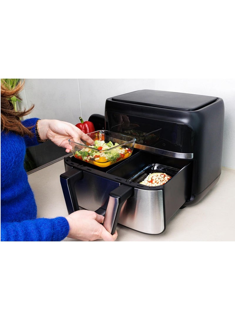 PYREX Air Fryer Square Dish 1L – Compact Heat-Resistant Glass Bakeware for Air Fryer and Oven Use 1Liters  - Image 5