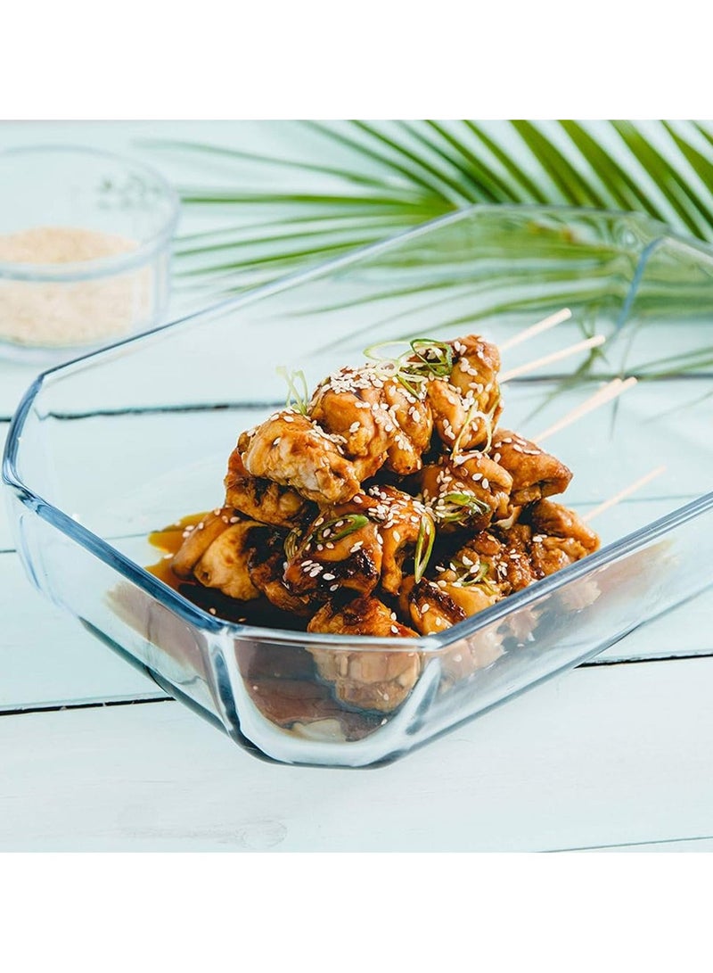 PYREX Inspiration Rectangular Roasters Set of 2 – 2.5L & 3.2L Borosilicate Glass Roasters for Oven-to-Table Serving 3.2Liters - Image 3