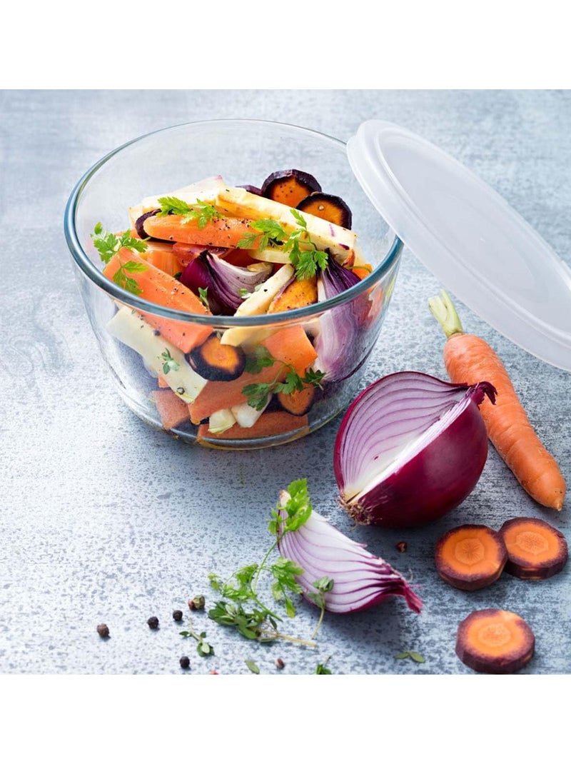 PYREX Cook & Freeze Round Dish with Plastic Lid 1.6L – Multi-Functional Glass Bakeware for Healthy Meal Prep & Storage 1.6Liters - Image 3