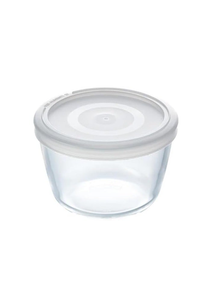 PYREX Cook & Freeze Round Dish with Plastic Lid 1.6L – Multi-Functional Glass Bakeware for Healthy Meal Prep & Storage 1.6Liters - Image 2