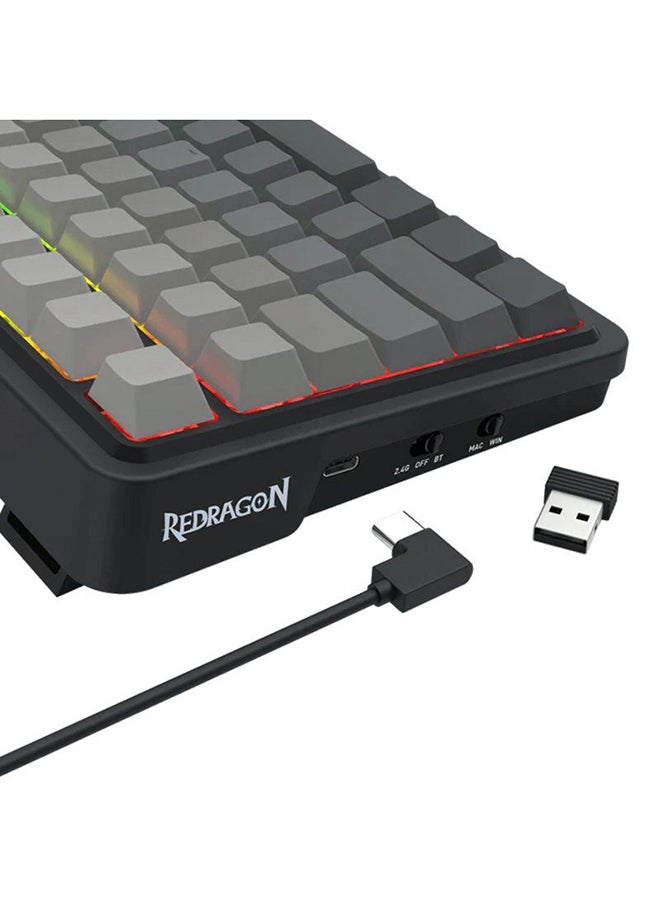 REDRAGON K686 PRO 98 Keys Wireless Gasket RGB Gaming Keyboard, 3-Mode PBT Mechanical Keyboard w/Hot-Swap South-Facing RGB Socket, Dedicated Knob Control & 5-Layer Noise Dampening, Gradient PBT Keycaps - Image 4