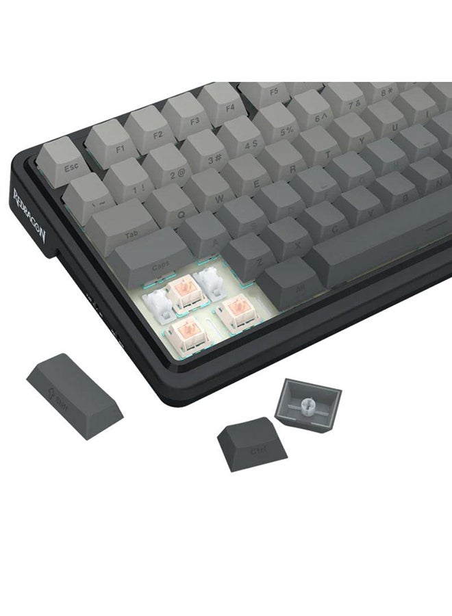 REDRAGON K686 PRO 98 Keys Wireless Gasket RGB Gaming Keyboard, 3-Mode PBT Mechanical Keyboard w/Hot-Swap South-Facing RGB Socket, Dedicated Knob Control & 5-Layer Noise Dampening, Gradient PBT Keycaps - Image 5