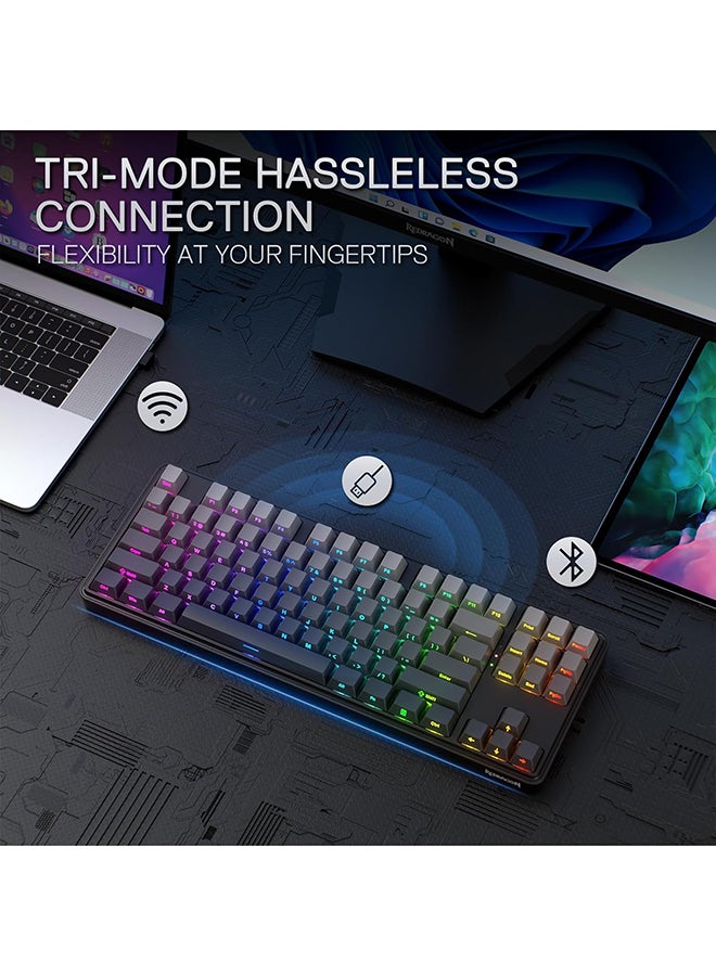 REDRAGON K707 PRO GB 80% Gasket RGB Gaming Keyboard, Wireless TKL Metal Keyboard 3 Modes, Hot-Swap for Downward LEDs, PBT Gradient Keycaps and 5-Layer Noise Reduction Linear Switches - Image 5