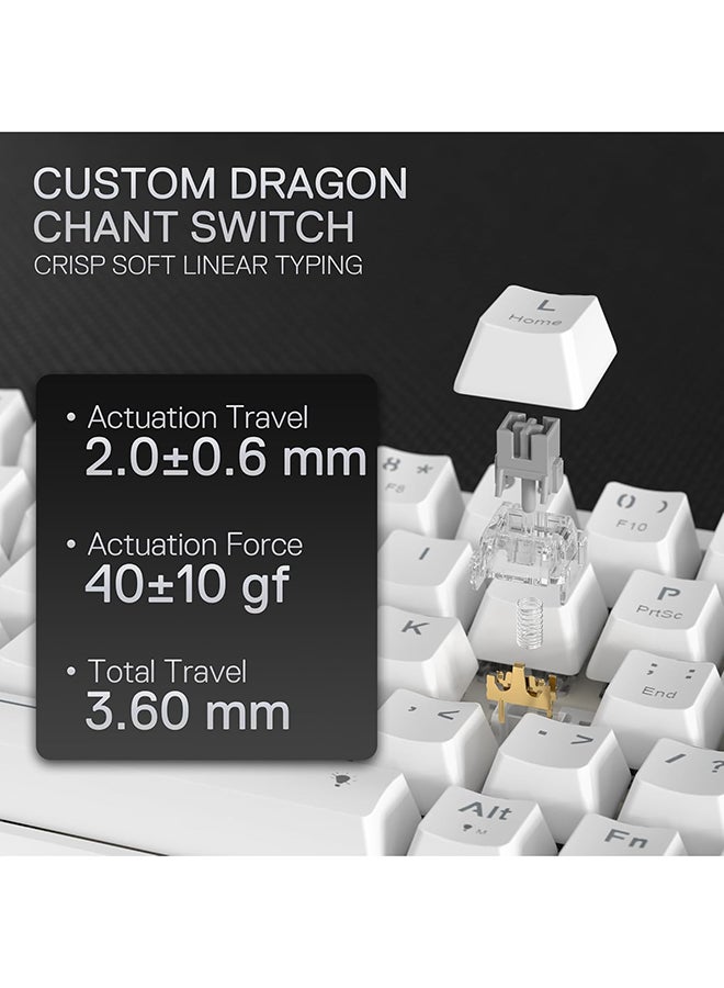 REDRAGON K709 65% Wired Gasket RGB Gaming Keyboard, 68 Keys Hot-Swap Compact Mechanical Keyboard w/Free-Mod Socket, 3-Layer Noise Dampening & Dedicated Arrow Keys, Quiet Custom Linear Switch - White - Image 3