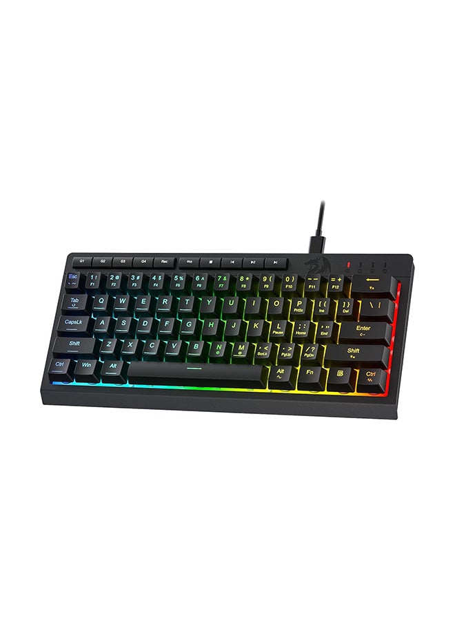 REDRAGON K522 60% Wired RGB Membrane Gaming Keyboard, Compact 61 Keys Linear Mechanical-Feel Switch Keyboard w/ 4 Extra On-Board Macro Keys & Media Control Keys - Image 1