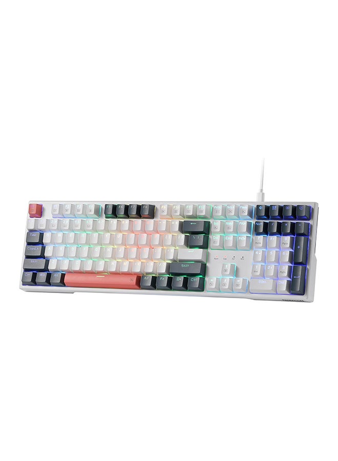 REDRAGON K668 Mechanical Keyboard, RGB, Wired, Red Switches, White, Mixed Color - Image 1