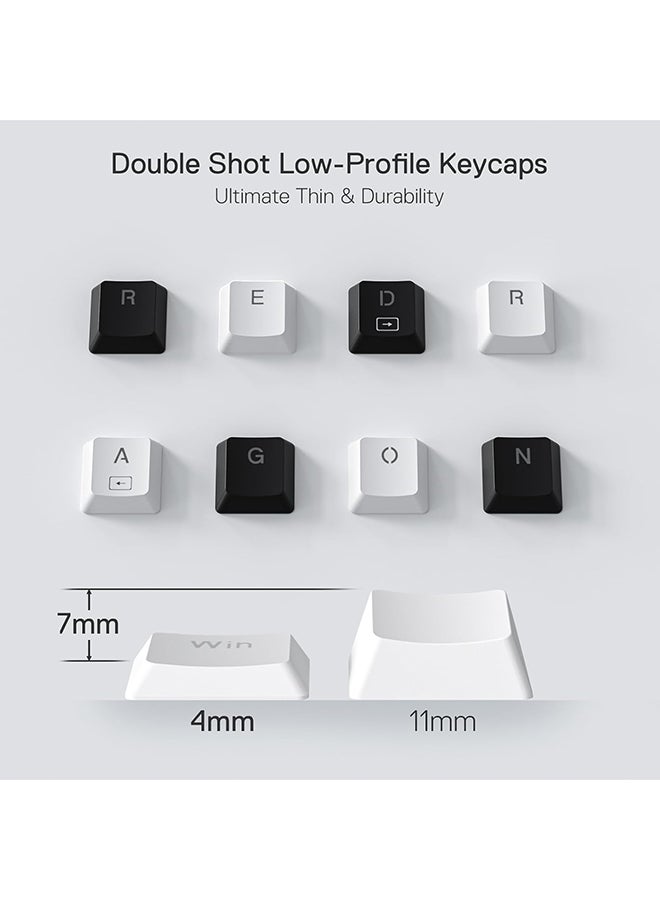 REDRAGON K632W Wired RGB Mechanical Keyboard, 60% Layout, Tri Mode, Ultra Thin Low Profile, No Lag Connection, Linear Red Switch, N-Key Rollover, White | K632W-RGB - Image 5