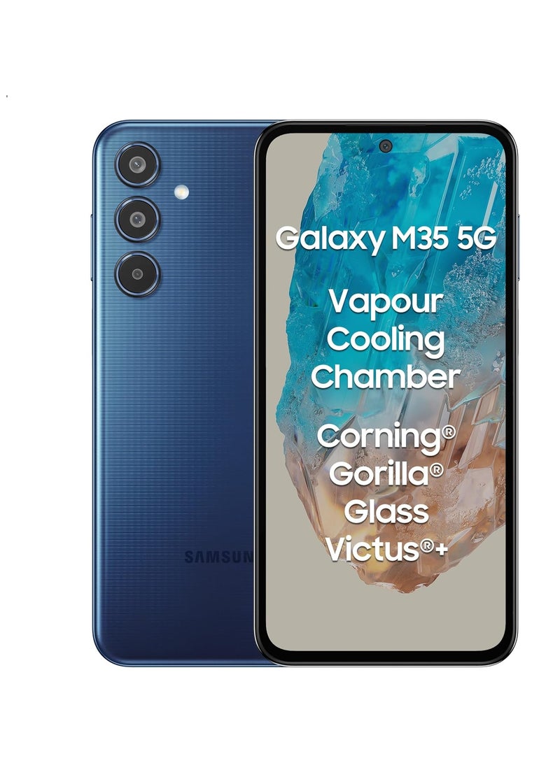 Samsung Galaxy M35 5G (Moonlight Blue,8GB RAM,128GB Storage)| Corning Gorilla Glass Victus+| AnTuTu Score 595K+ | Vapour Cooling Chamber | 6000mAh Battery | 120Hz Super AMOLED Display| Without Charger| Indian Version - Image 1