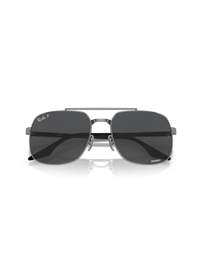 راي بان RB3699 004/K8 Unisex Full Rim Polarized Square Sunglasses - Lens Size: 56 mm - Image 4