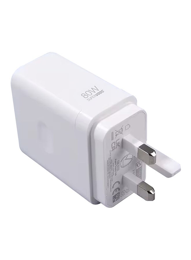 OPPO 80W Super VOOC Wall Charger (VCB8JAEH) – Official Adapter for Find X5/X5 Pro | 3-Pin UAE Plug | USB-C Cable Included, White-F80  - Image 2