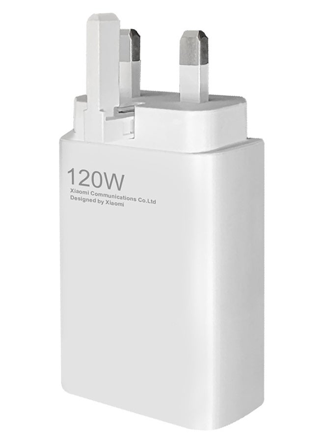 Xiaomi 120W HyperCharge Adapter Fast Charging Adapter 3Pins - Redmi 12 Pro Wall Charger with Cable Type-C Model MDY-12-PRO, White-R120 - Image 2