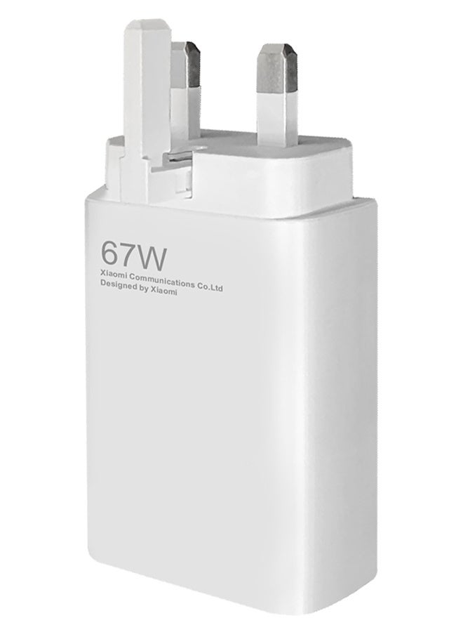 Xiaomi 67W Fast Charging Adapter 3Pins - Redmi 11 Pro Wall Charger with Cable Type-C - White-R67 - Image 2