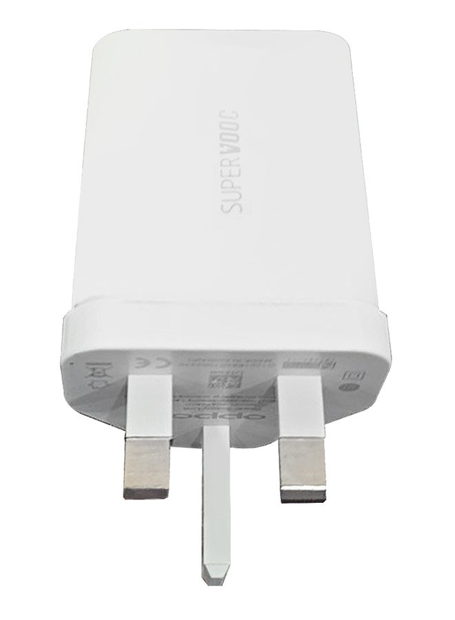 OPPO 65W SuperVOOC Wall Charger (VCA7JCCH) – Official 3-Pin Adapter for Reno 5 | USB-C to USB-C Cable Included | Fast Charging UAE Plug - White-R65  - Image 2
