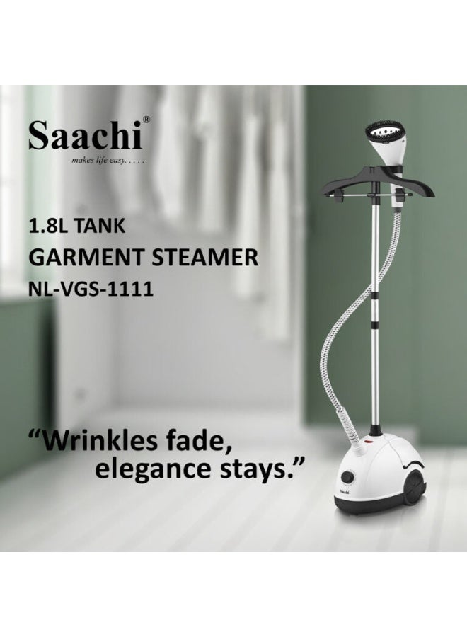 Saachi Garment Steamer 1.8L Tank, 11 Steam Levels, 360° Rotating Hanger, 60 Min Continuous Steam, Adjustable Pole – Ideal for All Fabrics 1.8 L 2000 W NL-VGS-1111-WH White - Image 5