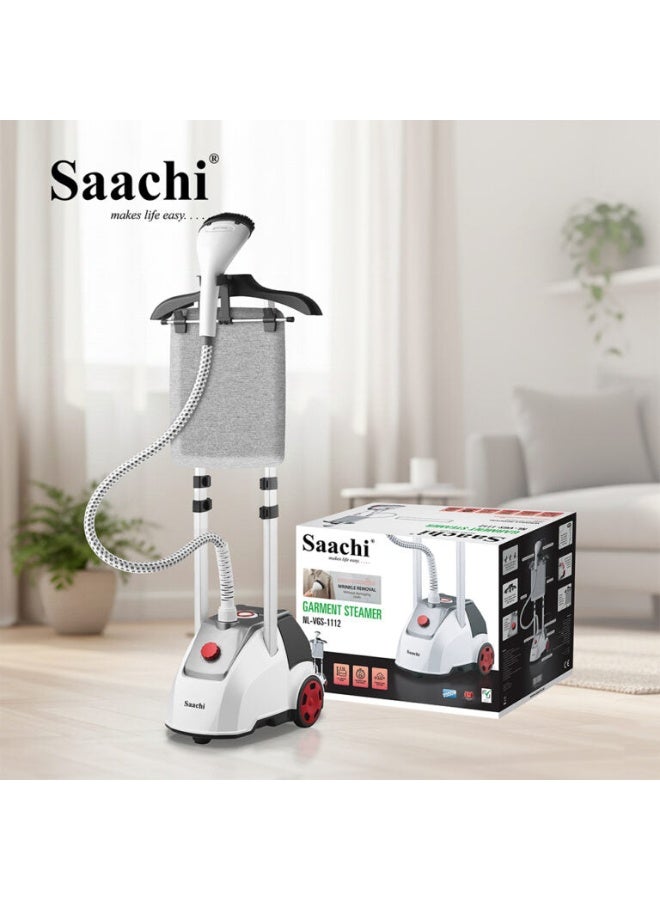 Saachi Garment Steamer 2.5L Tank, Ironing Board, 11 Steam Levels, 60 Min Steam Time, Telescopic Stand with Dual Poles 2.5 L 2000 W NL-VGS-1112-WH White - Image 2