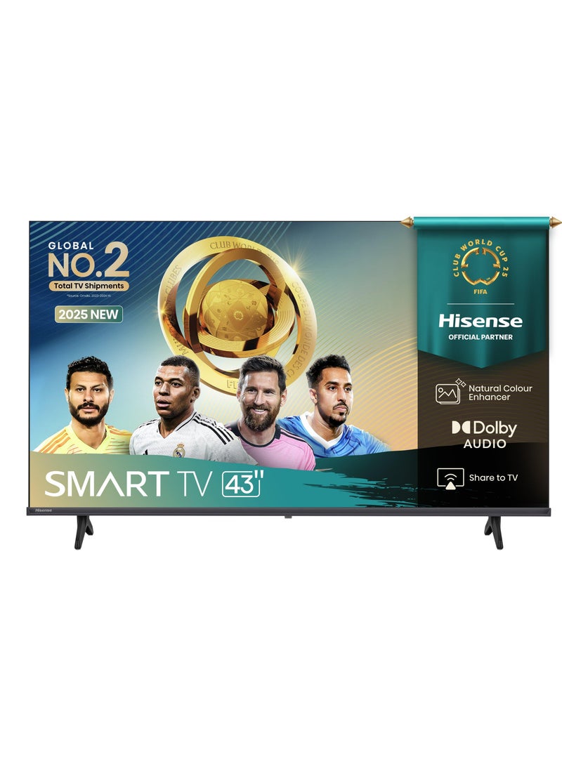 Hisense 43 inch 2K FHD Smart TV HDMI 2 USB 2 43A4Q black 