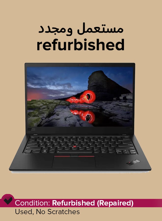 لينوفو مجدد - لابتوب ثينك باد X1 كاربون الجيل الثامن بشاشة 14 بوصة بدقة Full HD، مع معالج إنتل كور i7/الجيل العاشر/ثنائي النواة/ذاكرة RAM سعة 16 جيجابايت/قرص SSD سعة 512 جيجابايت/رسومات إنتل UHD/ويندوز 10 برو - Image 1