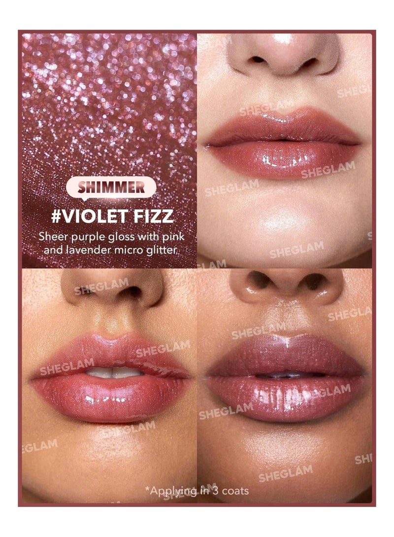SHEGLAM Pout-Perfect Shimmer Lip Plumper Violet Fizz - Image 2