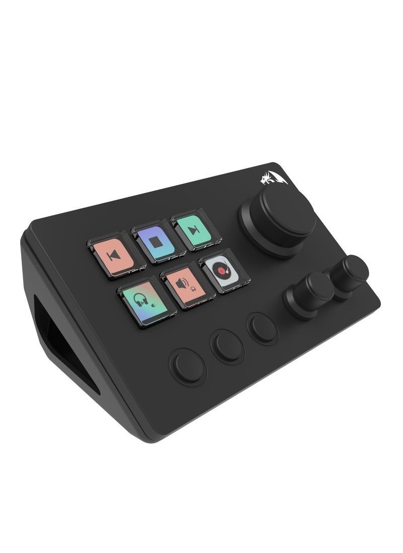 REDRAGON Skyrider SS-551 Smart Streaming Control Panel – Professional Stream Deck with 6 Programmable LCD Buttons and 3 Multi-Function Knobs, Quick and Convenient Control of Software and Apps – Ideal for Content Creators and Live Streamers - Image 4