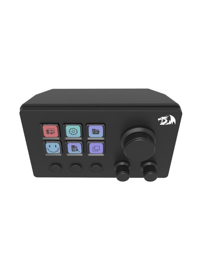 REDRAGON Skyrider SS-551 Smart Streaming Control Panel – Professional Stream Deck with 6 Programmable LCD Buttons and 3 Multi-Function Knobs, Quick and Convenient Control of Software and Apps – Ideal for Content Creators and Live Streamers - Image 2