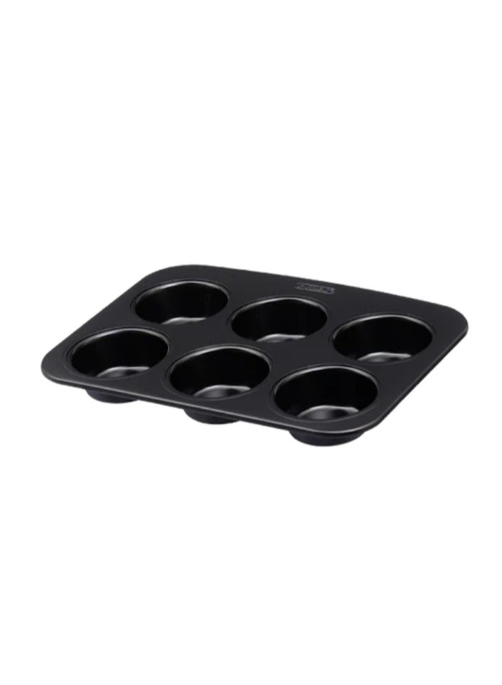 بيريكس Pyrex Glide 6-Cup Muffin Tray – PFAS-Free Non-Stick Bakeware for Perfect Muffins & Cupcakes Black 27X20.5X3cm  - Image 2