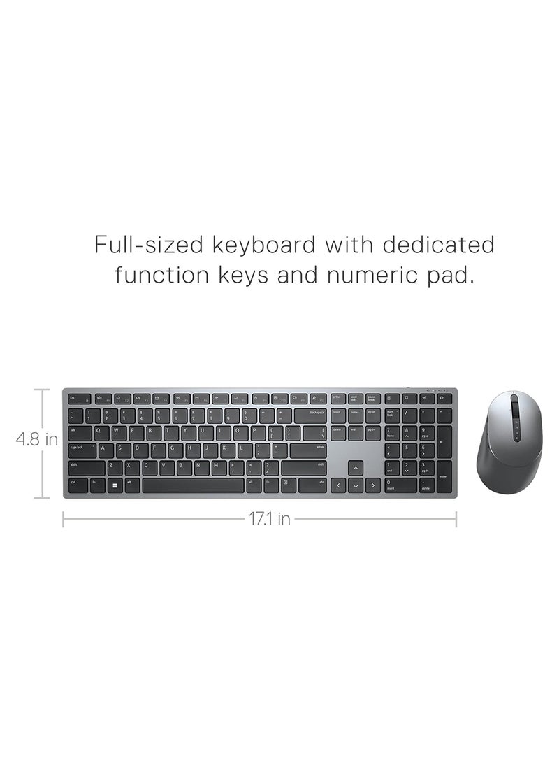 DELL Premier Multi-Device Wireless Keyboard and Mouse - KM7321W Titan Grey  - Image 3