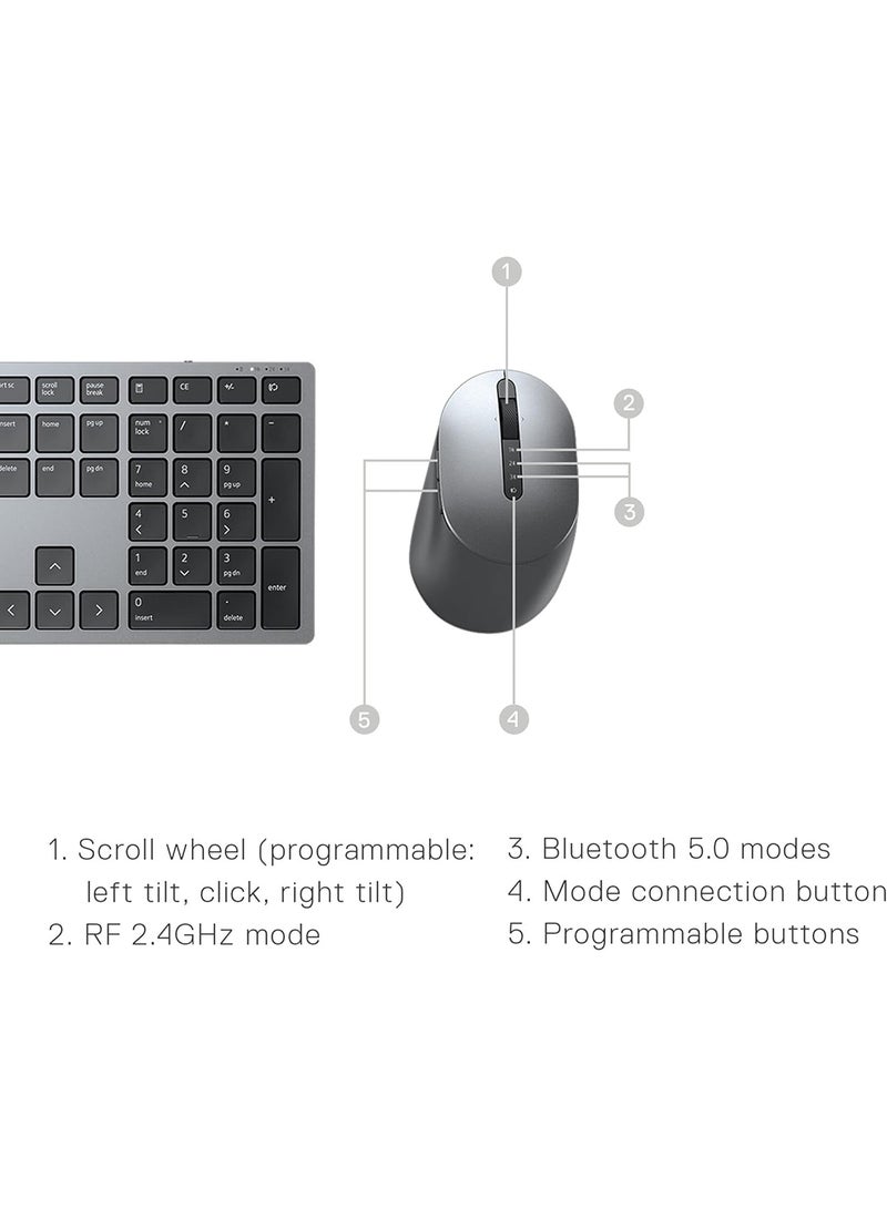 DELL Premier Multi-Device Wireless Keyboard and Mouse - KM7321W Titan Grey  - Image 5