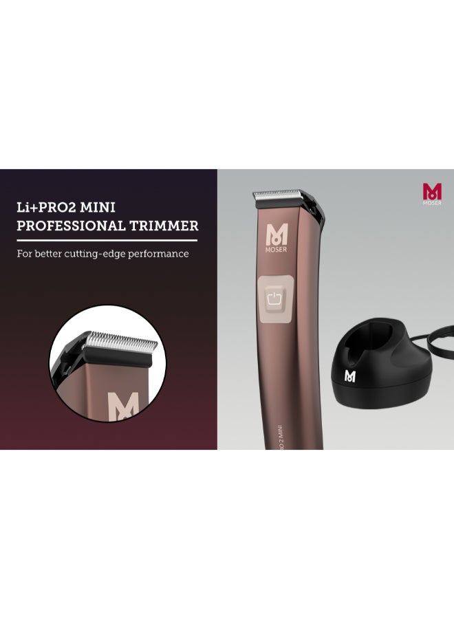 MOSER Renewed - Li+Pro2 Mini Professional Cord/Cordless Electric Hair Trimmer Metallic Brown - Image 5