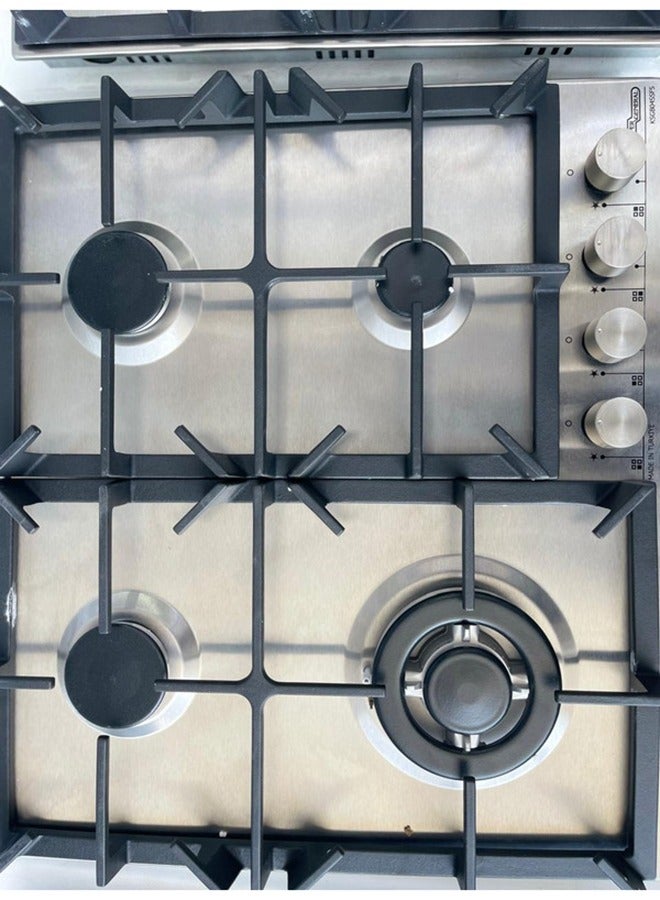 Super General 4 Burner Built-In 60x60 Cooktop Gas Hob With Full Safety And Auto Ignition, Matt Inox Color, Stainless Steel, KSGHB04SSFS, 2 Years Warranty. KSGB04SSFS MATT INOX - Image 1