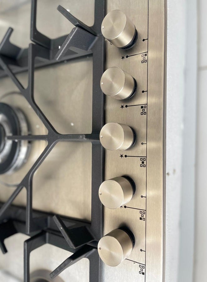 Super General 5 Burner Built-In 90x60 Cooktop Gas Hob With Full Safety And Auto Ignition, Matt Inox Color, Stainless Steel, KSGHB9051SS, 2 Years Warranty. KSGHB9051SS MATT INOX - Image 3