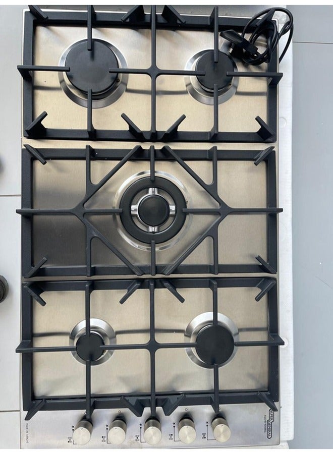 Super General 5 Burner Built-In 90x60 Cooktop Gas Hob With Full Safety And Auto Ignition, Matt Inox Color, Stainless Steel, KSGHB9050BGL, 2 Years Warranty. KSGHB9050BGL MATT INOX - Image 1