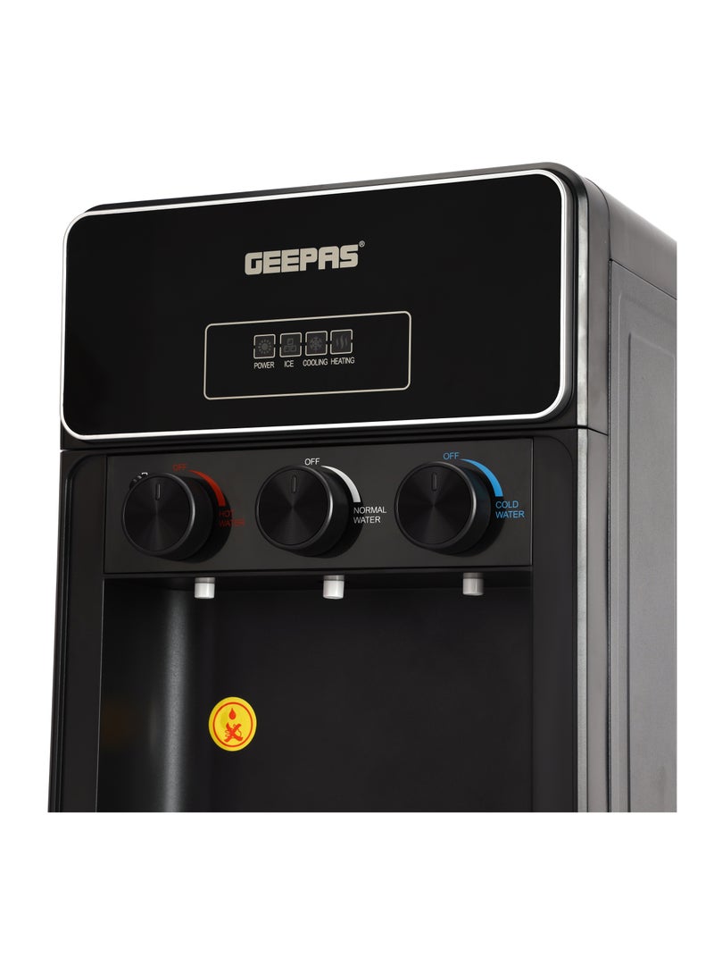 جيباس Water Dispenser with Ice Maker | 3 Taps Hot, Cold & Normal 630 W |  2-in-1 Function, 10kg Ice Capacity | Stainless Steel Tank, Child Lock  | GIM17042 Black GIM17042 Black  - Image 4