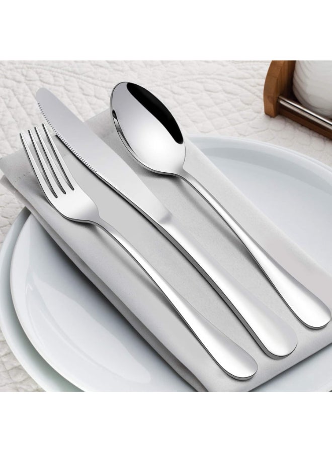 Home Care Cutlery Set, Stainless Steel 24 Piece Cutlery Set for 6 People, Flatware Silverware Set with Knife Fork Spoon, Elegant Tableware for Daily Use/Christmas, Mirror Finished. Dishwasher Safe Silver - Image 4
