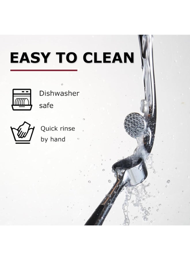 هوم كير عصارة ثوم متميزة، مجموعة مفرمة ثوم مع قشارة سيليكون وفرشاة تنظيف، سهلة الضغط والتنظيف، مقاومة للصدأ وآمنة في غسالة الصحون، كسارة زنجبيل احترافية فعالة - Image 3