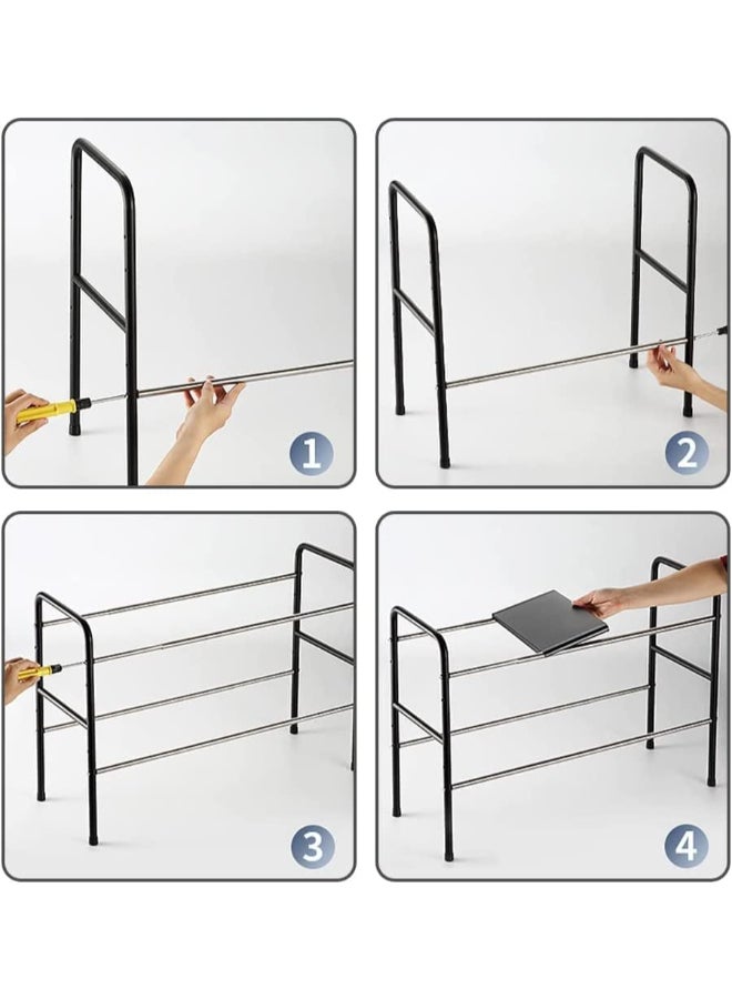 هوم كير رف مطبخ تحت الحوض رف خزانة قابل للتوسيع مع لوحات قابلة للإزالة لتخزين المطبخ والحمام - Image 3