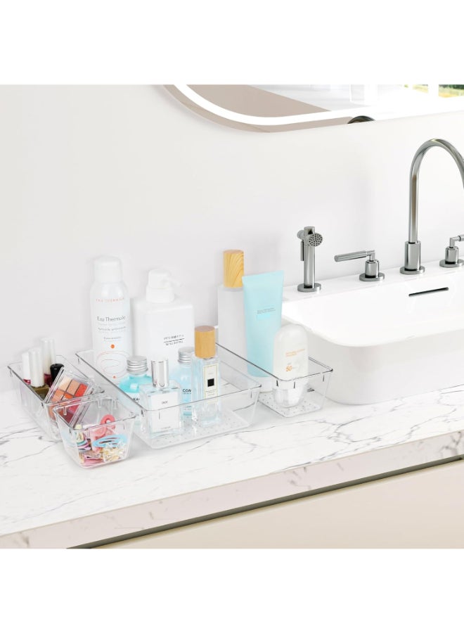 هوم كير مجموعة منظم الأدراج البلاستيكية الشفافة 25 قطعة، 4 أحجام متنوعة لمنظمات الحمام ومكتب التزيين لمستحضرات التجميل، غرفة النوم، المطبخ والمكتب - Image 2