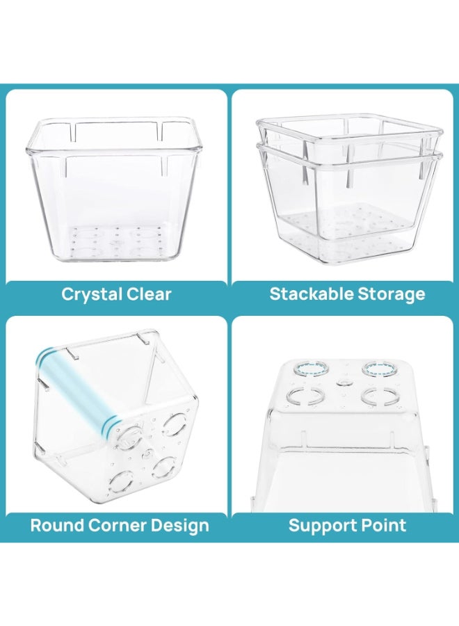 هوم كير مجموعة منظم الأدراج البلاستيكية الشفافة 15 قطعة، 4 أحجام متعددة الاستخدامات لمنظمات الحمام ومكتب التجميل لمستحضرات التجميل، غرفة النوم، المطبخ والمكتب - Image 2